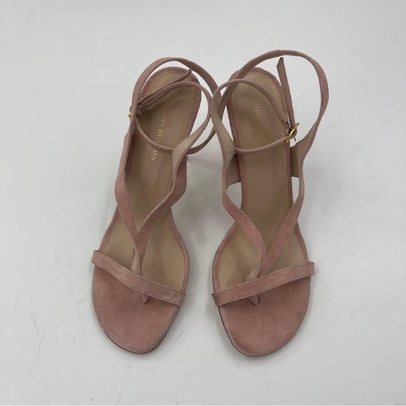 Stuart Weitzman Align Pink/blush Suede Heels Sandals -Size 7 - Picture 2 of 13